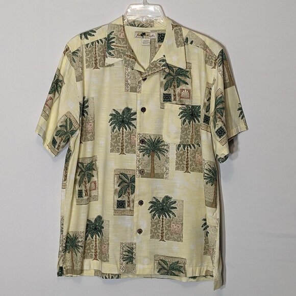 Joe Marlin Other - Men's "Joe Marlin" Yellow Tropical, Short Sleeve Shirt w Palm Trees; Size L